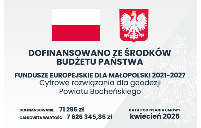 Cyfrowe rozwiązania dla geodezji Powiatu Bocheńskiego 