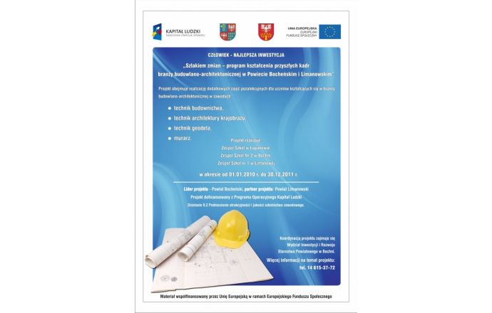 „Szlakiem zmian – program kształcenia przyszłych kadr branży budowlano-architektonicznej w Powiecie Bocheńskim i Limanowskim”