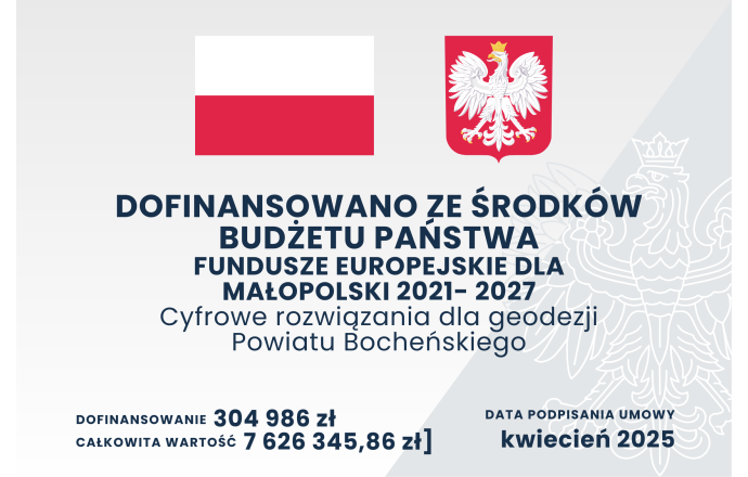 Cyfrowe rozwiązania dla geodezji Powiatu Bocheńskiego 