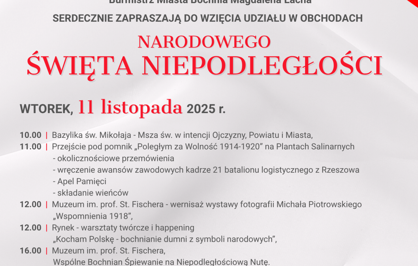 Obchody 107. rocznicy odzyskania przez Polskę niepodległości 