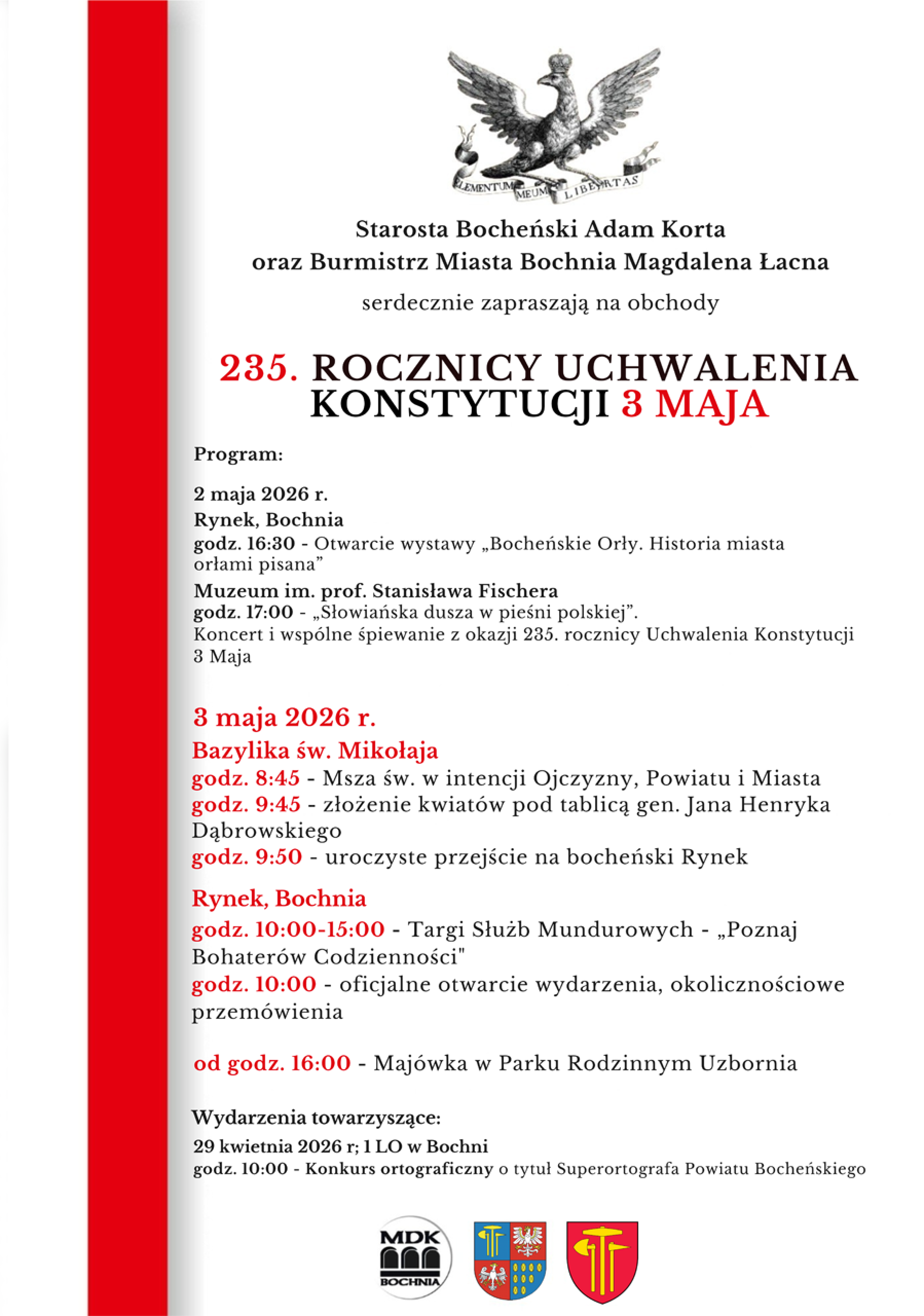 Bocheńskie obchody 235. rocznicy Uchwalenia Konstytucji 3 Maja