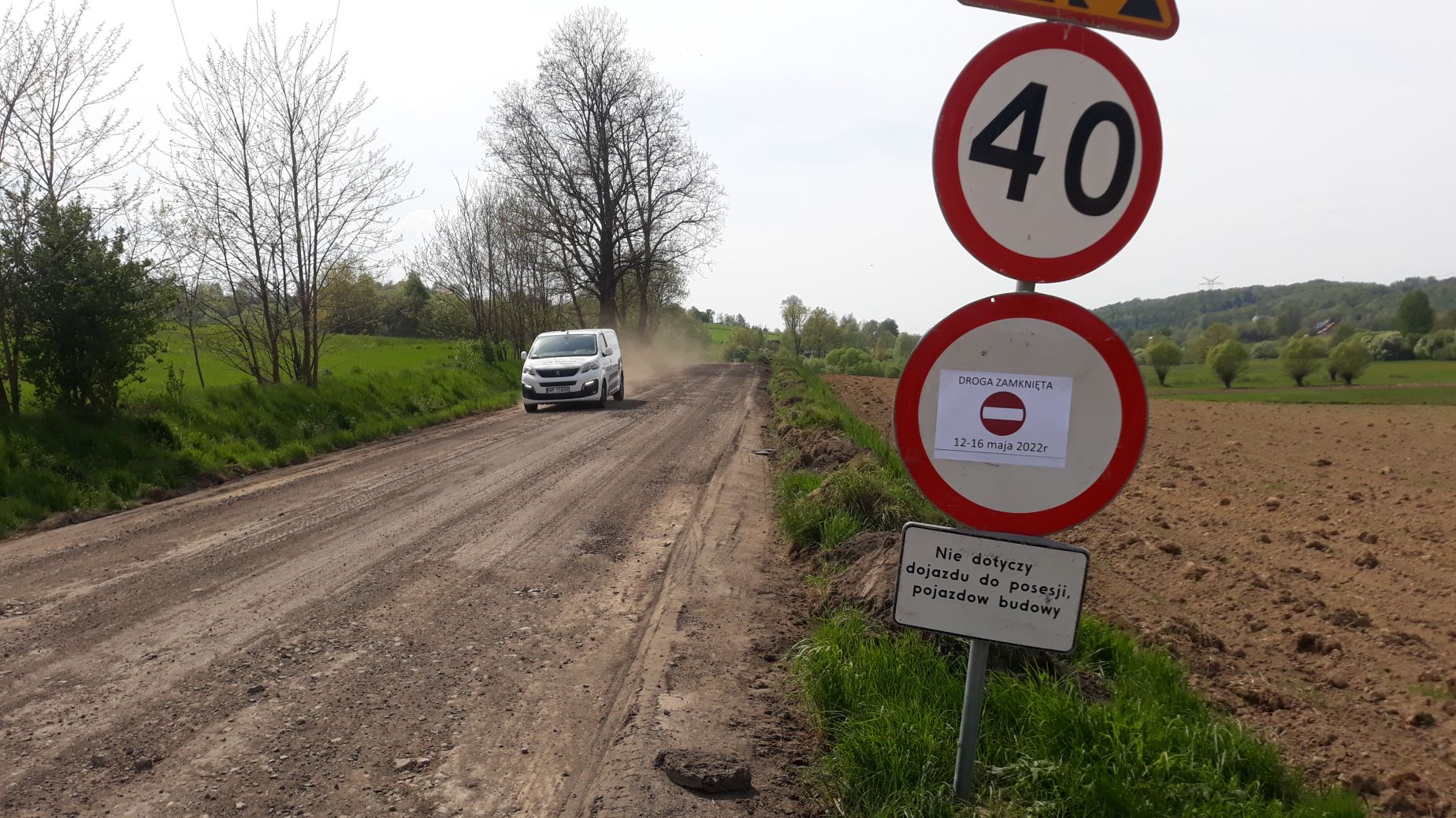 Zamknięta droga powiatowa Sobolów - Nieprześnia