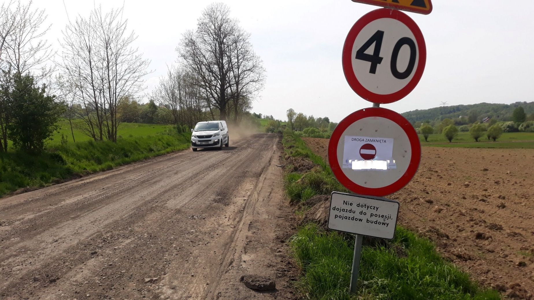 Zamknięta droga powiatowa Sobolów-Nieprześnia