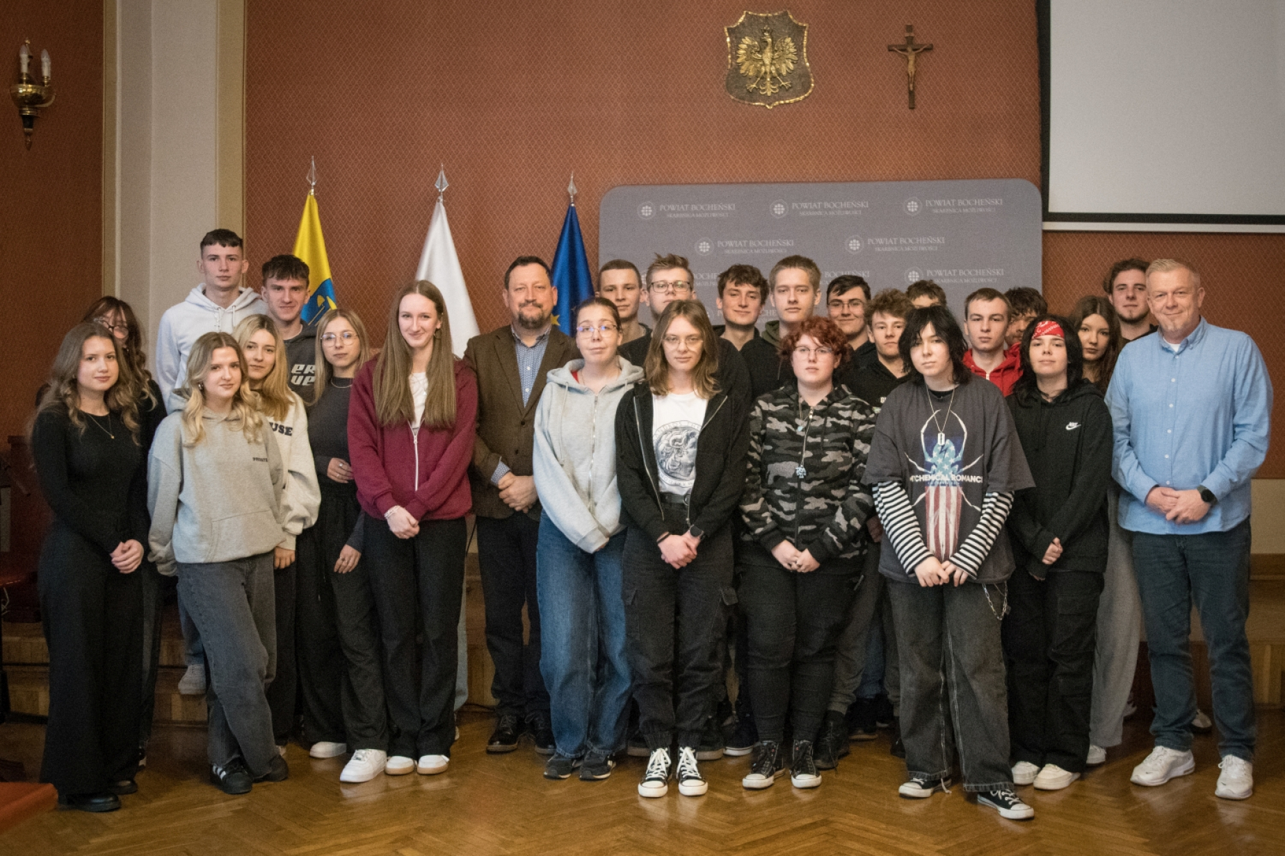 Uczniowie IILO na lekcji WOSu w bocheńskim starostwie