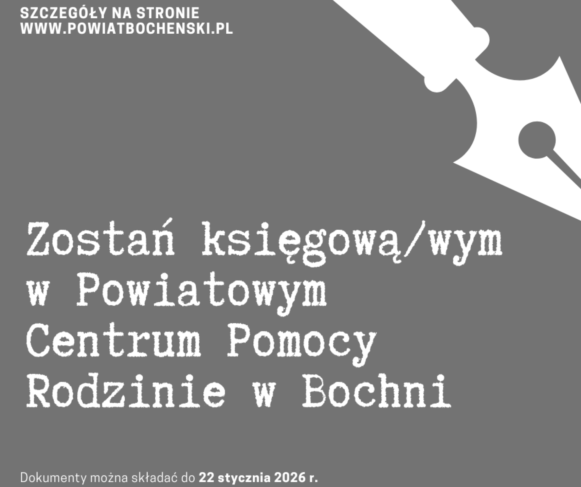 Powiatowe Centrum Pomocy Rodzinie w Bochni szuka księgowej/go
