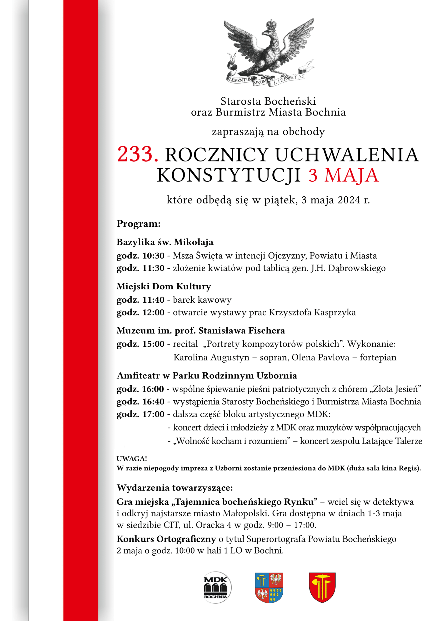 233. rocznica Uchwalenia Konstytucji 3 Maja