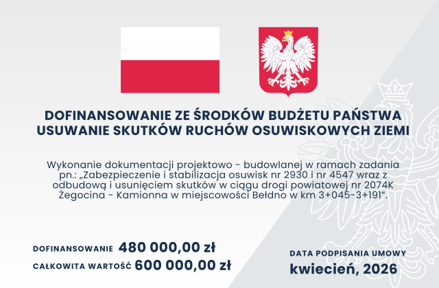 Powiat Bocheński z podpisanymi umowami na zabezpieczenie osuwisk