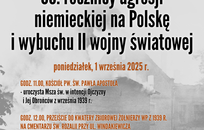 Powiat Bocheński upamiętni 86. rocznicę agresji na Polskę