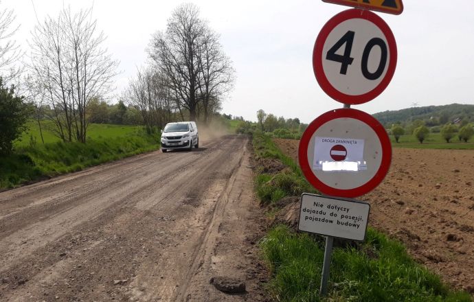 Zamknięta droga powiatowa Sobolów-Nieprześnia