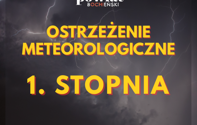 Ostrzeżenie meteorologiczne 1 stopnia 