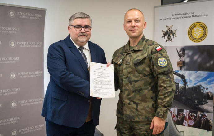 Powiat Bocheński i 21. Batalion Logistyczny podpisali porozumienie o współpracy