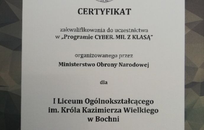 Jedyna w Małopolsce  klasa o profilu cyberbezpieczeństwo powstanie w I LO w Bochni