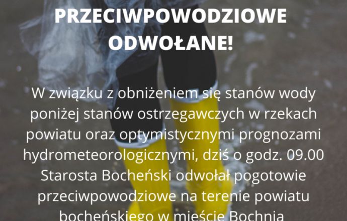 Pogotowie przeciwpowodziowe odwołane!