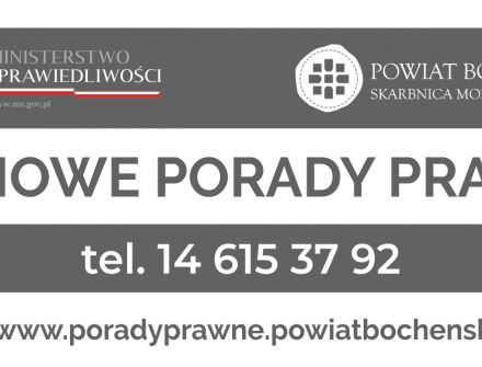 Darmowe porady prawne - zmiana zasad i lokalizacji od stycznia 2020r.